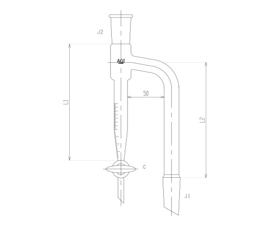 水分定量受器 コック付 ガラスコック