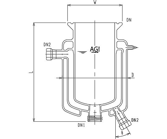 三重管式反応容器 3970シリーズ 旭製作所 【AXEL】 アズワン