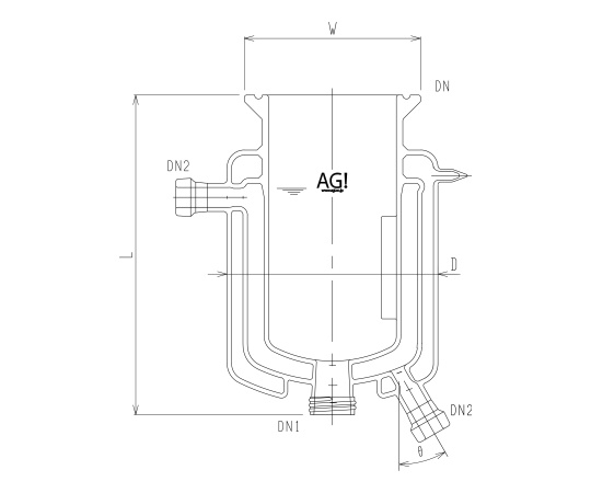 三重管式反応容器 3970シリーズ 旭製作所 【AXEL】 アズワン