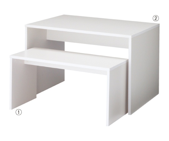 木製コの字型ネストテーブル ホワイト W108×D45×H55cm 61-84-8-1