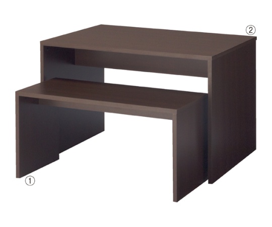 木製コの字型ネストテーブル ダークブラウン W108×D45×H55cm 61-84-9-1