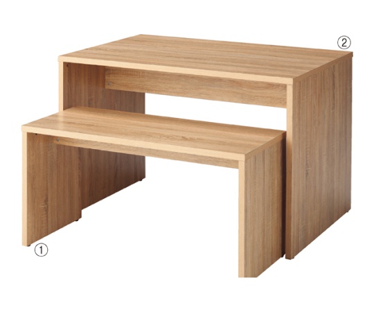 木製コの字型ネストテーブル ラスティック W120×D80×H80cm 61-84-10-2