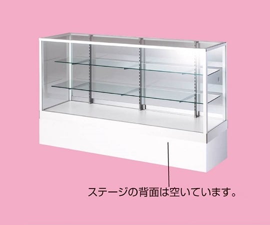 平ケース ステージ付き ホワイト D45cm W120cm 引戸後　61-107-3-4