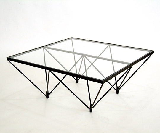 ガラステーブル クリアガラス/ブラック FT-35 クリアガラス/ブラック