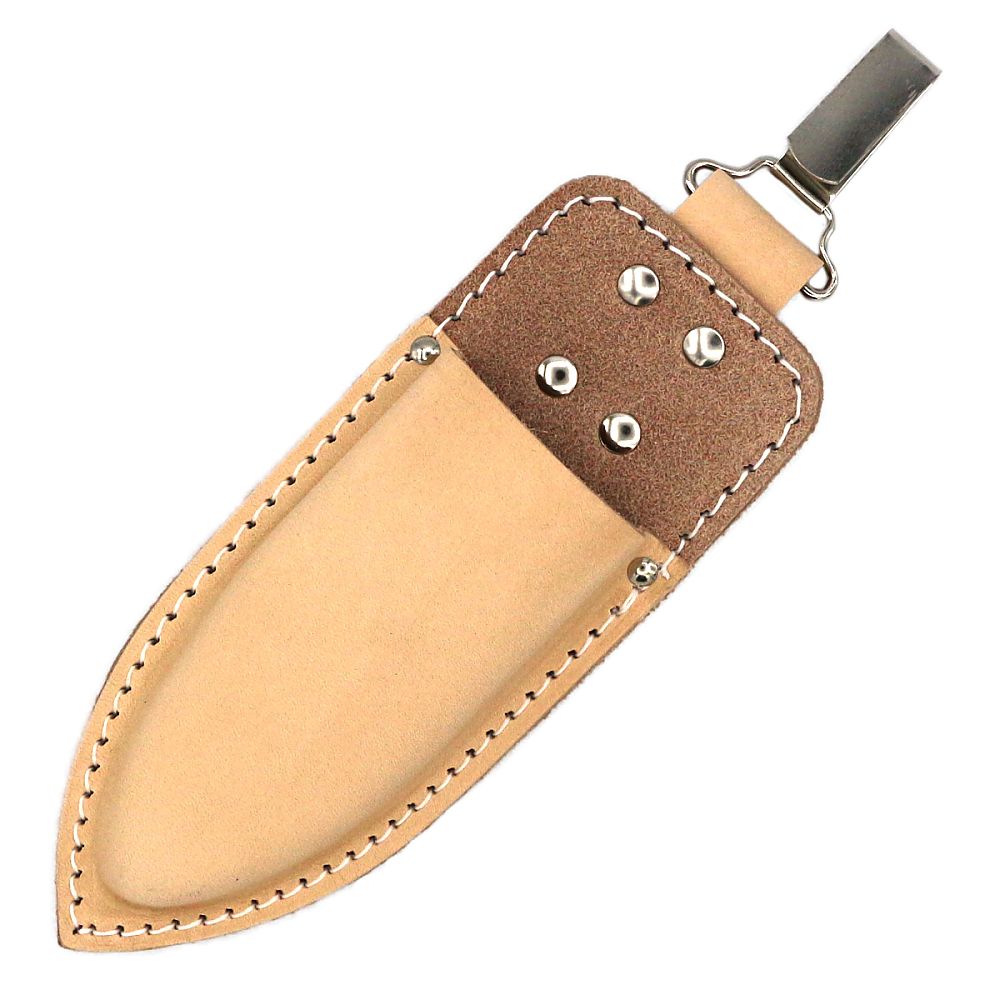 剪定鋏用サック 牛革製 金具付き 先尖