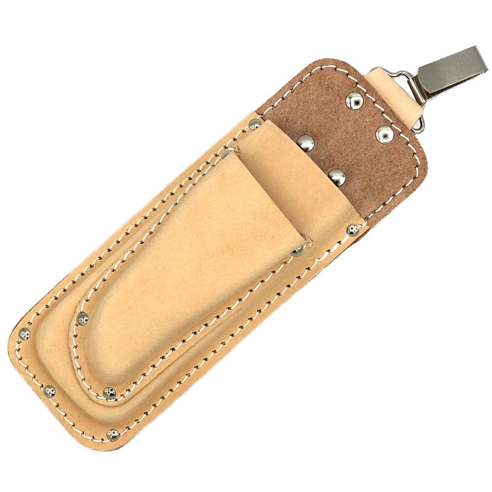 剪定鋏用サック 牛革製 金具付き 2段