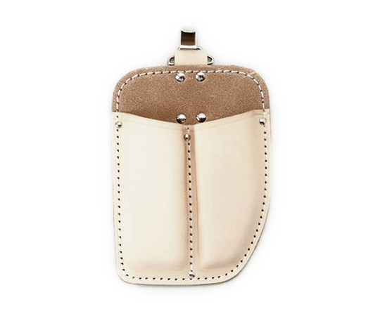 剪定鋏用サック 牛革製 金具付き 2丁差