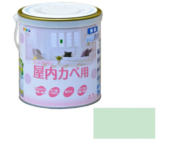 NEW水性インテリアカラー屋内カベ 0.7L (パステルグリーン)