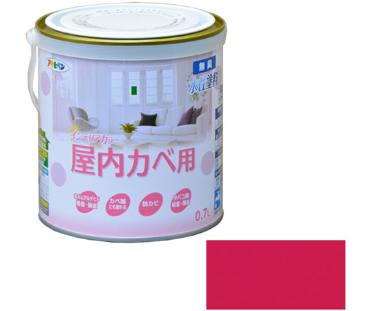 NEW水性インテリアカラー屋内カベ 0.7L (ヨーロピアンピンク)