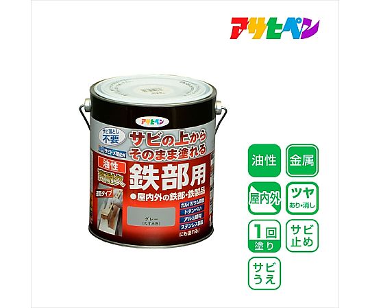 62-2303-88 油性高耐久鉄部用 1.6L (グレー) 【AXEL】 アズワン