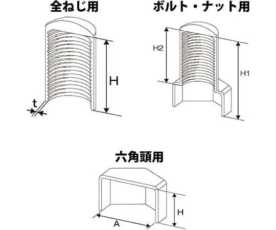 エンドねじキャップ　全ねじ用　白M12　4個入　10187053