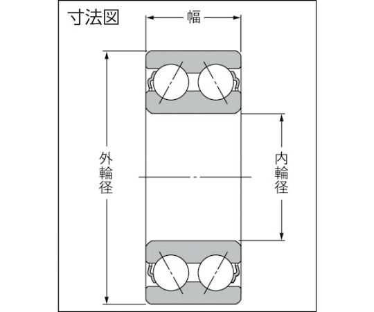 62-2416-52 複列アンギュラ玉軸受（すきま大）内径40mm外径90mm幅36.5