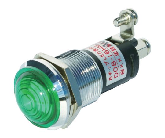 ランプ交換型超高輝度LED表示灯（AC200V接続）　緑　Φ16