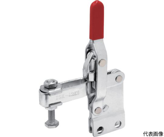 下方押え型トグルクランプ スチール 垂直ハンドル（31323） クランプアーム移動角度94° ストレートベース 締付力2.0kN 全長165mm