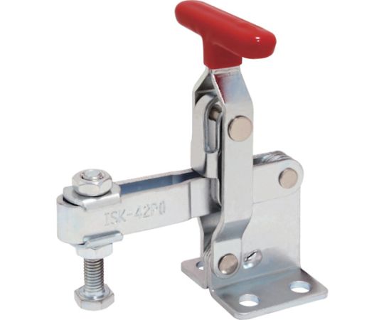 下方押え型トグルクランプ スチール 垂直ハンドル（31326） クランプアーム移動角度94° フランジベース 締付力2.0kN 全長115mm