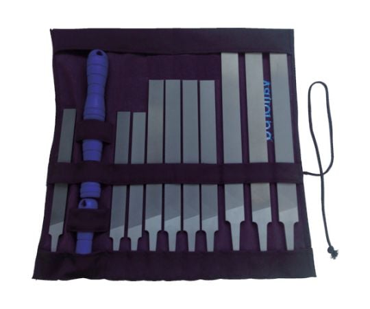 LP1163 平ヤスリ10本セット グリップ・専用布ケース付