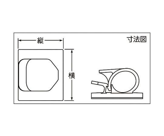 62-2528-07 コードクリップ 粘着テープ付き ナチュラル （100個入