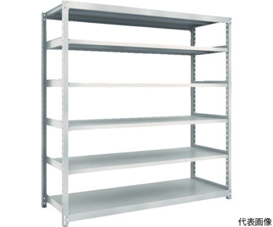 スチールラック M2型軽中量棚 860×300×H1800 6段 単体 ネオグレー