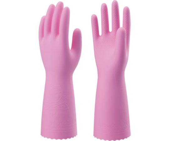 塩化ビニール手袋 簡易包装ビニール厚手10双入 ピンク Mサイズ NO132-MP10P