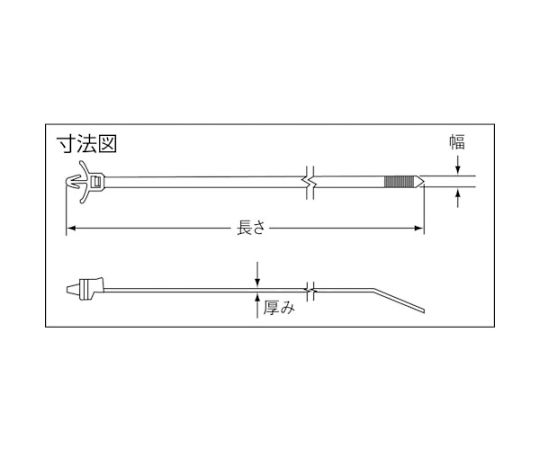 押し込みタイプナイロン結束バンド　耐候性黒　（100本入）　PLWP2S-C0