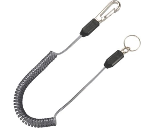 スリム四角コイルセーフティコードHisqare ブラック 最大長さ1250/自然長330mm