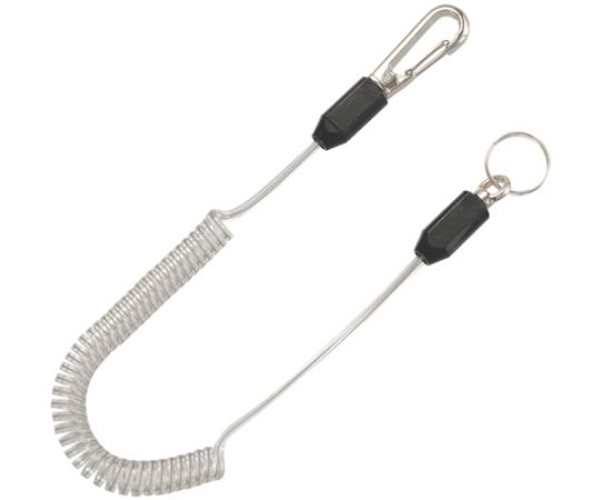 スリム四角コイルセーフティコードHisqare クリアー 最大長さ1250/自然長330mm