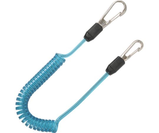 コンパクトセーフティコードHisqare 蛍光ブルー 最大長さ1300/自然長380mm