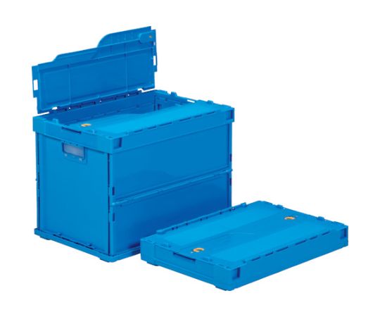 フタ一体型折りたたみコンテナー 559310 ペタンコC-60B-Bブルー