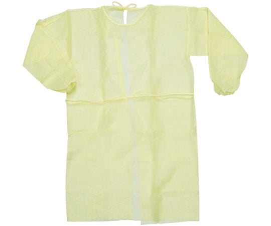 不織布袖付エプロン　イエロー　10枚入