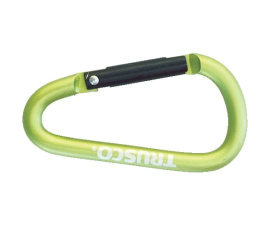 62-2605-23 カラビナ 線径5mmX50mm D型 グリーン TKN550GN 【AXEL