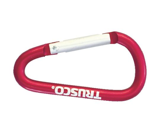 カラビナ　線径5mmX50mm　D型　レッド