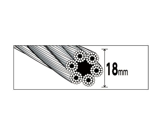 62-2625-54 ワイヤーロープスリング Aタイプ アルミロック 18mmX5m