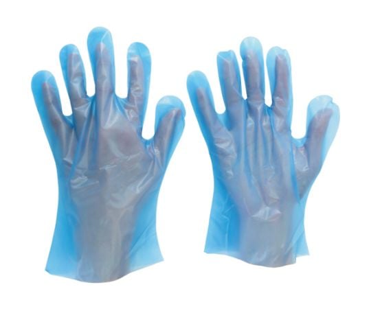ポリエチレン使い捨て手袋　外エンボス　青　SS　（200枚入）