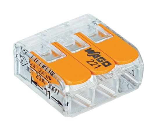 より線・単線ワンタッチ接続可能コネクタ 3穴用 50個入