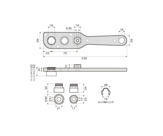 電動ドライバー用オフセットアダプターｾｯﾄ　EA813A-46S