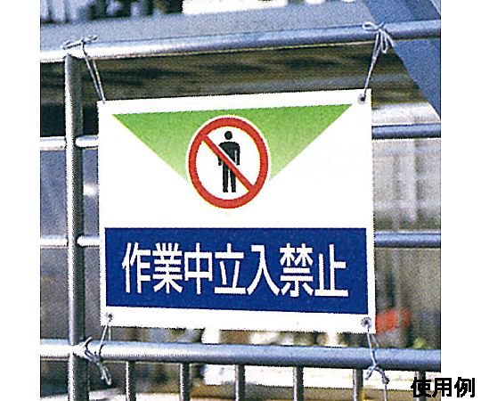 450x600mm ﾀｰﾎﾟﾘﾝ製標識(作業中立入禁止)　EA983BH-11