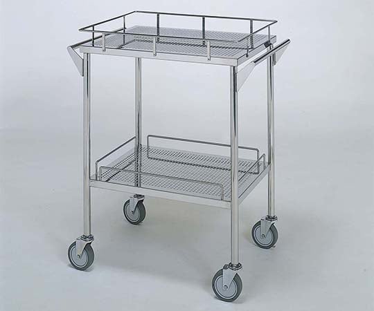 ステンレスワゴン 回診車M (パンチング枠付) 2段