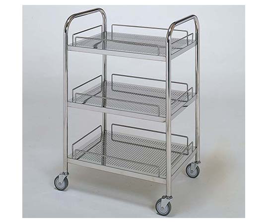 ステンレスワゴン アーチ型回診車M (パンチング枠付) 3段