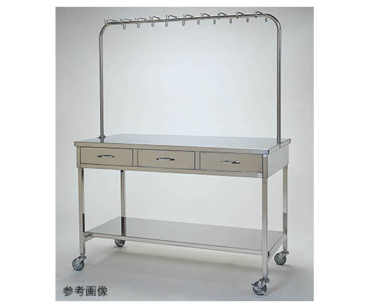 点滴処置台 引出2個付 900×600×800(1600)mm