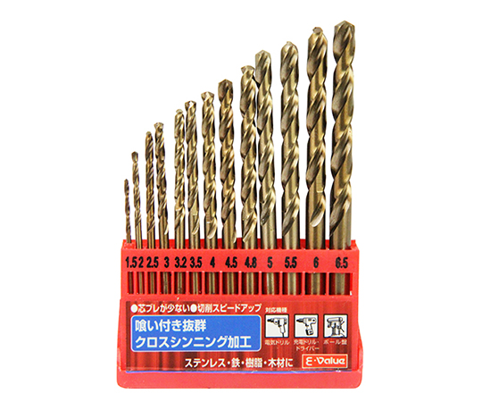 62-2830-77-30 E-Value ステンレス用ドリルセット 13本組 ESD-13S