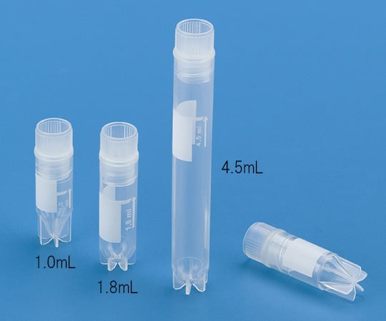 クライオチルバイアル 内捻蓋、シリコンワッシャー付、滅菌済 PP製 4.5mL（滅菌済） 1箱（250本入）　523194