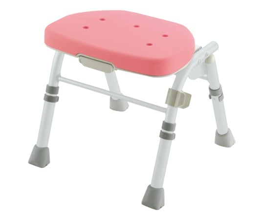 折りたたみシャワーチェア(M型背なし)　ピンク