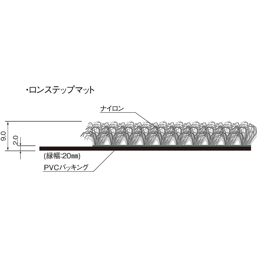 山崎産業 ロンステップマット (#15) R5グレー - 2