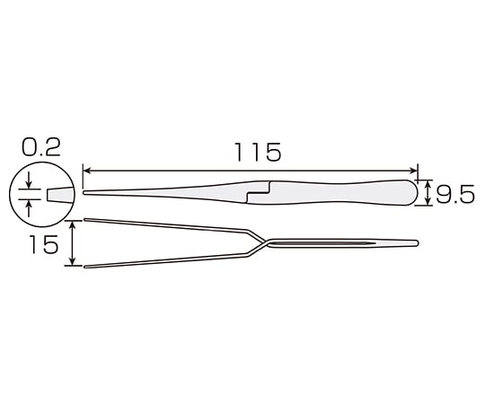 62-2993-62 逆作用ピンセット 全長115mm P-652