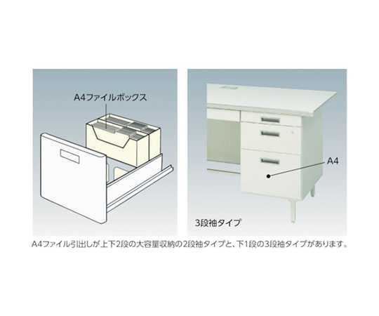 事務用デスク 片袖デスク（旧JISタイプ） 間口1060×奥行635×高さ740mm　100G-861N