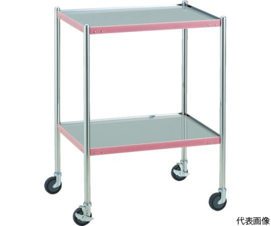 抗菌SUSカラーラインワゴン　450X300　ピンク