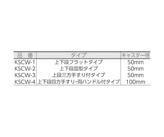 62-3105-76 抗菌SUSワゴン 上下手摺付 両ハンドル 600X450 KSCW-4B