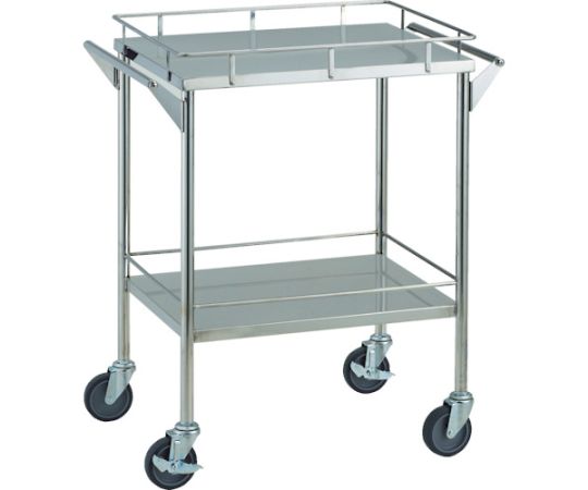 SUS304ワゴン　上下手摺付　両ハンドル　600X450