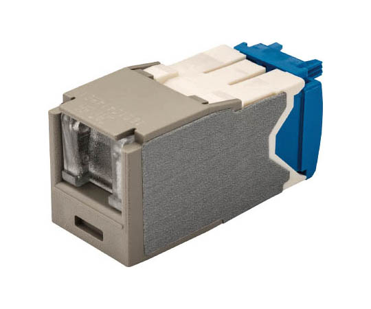 カテゴリ6A シャッター付モジュラージャック ライトグレー