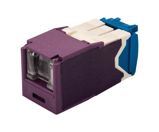 カテゴリ6A シャッター付モジュラージャック 紫